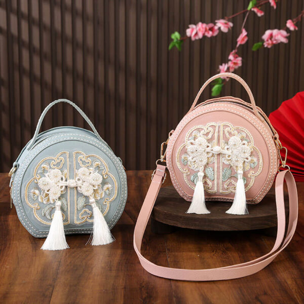 Chinese style round shoulder bag